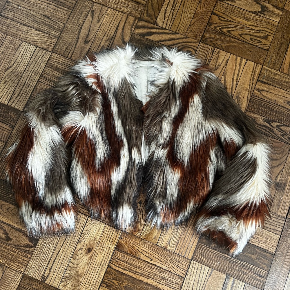 Twelfth Street by Cynthia Vincent Cropped Fur Jacket